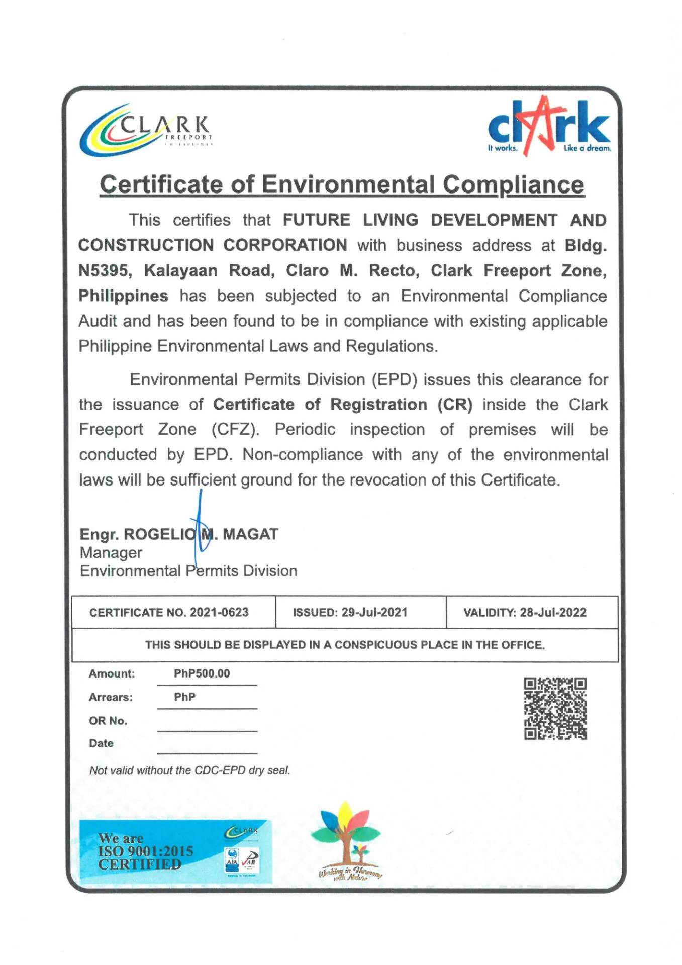 CDC Certificate of Environmental Compliance